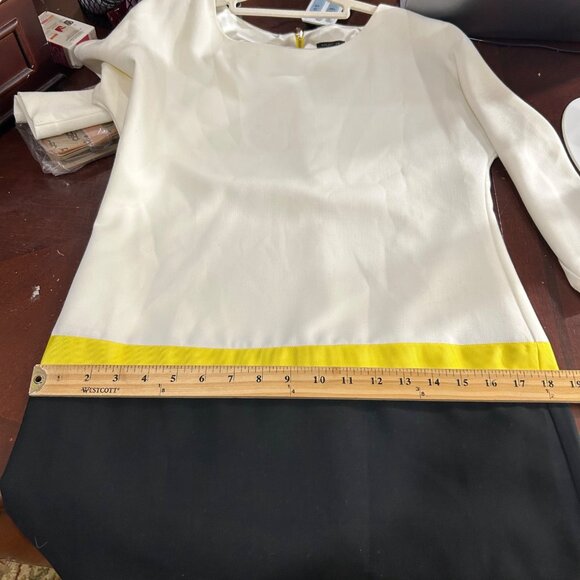 Ann Taylor Dress XS Womens Colorblock Sheath Dress Yellow Accent Back Zipper NEW - Picture 11 of 15